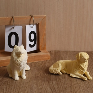 Golden Retriever and Samoyed puppy silicone candle molds for DIY handmade crafts