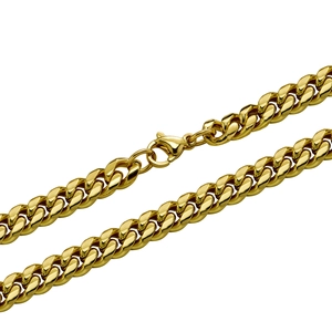 6mm gold-plated stainless steel Cuban link necklace for men and women with lobster clasp