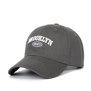 Deep grey Brooklyn 1947 embroidered baseball cap with a classic curved brim and cotton finish