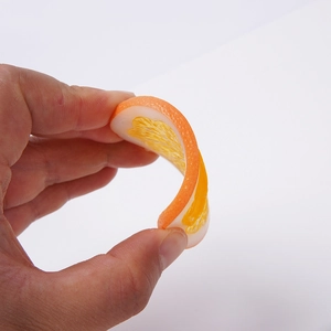 Flexible PVC orange slice keychain realistic food prop for photography and decoration