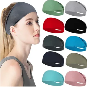 Diadema deportiva elástica para yoga y running en 11 colores sólidos vibrantes