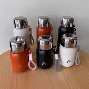 Portable 316 stainless steel vacuum flask set with carry strap in multiple colors