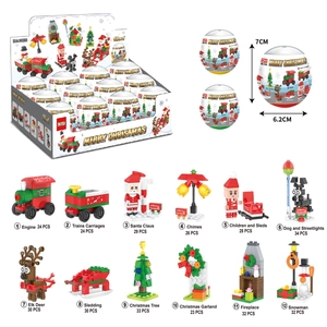 Set 12 in 1 di mattoncini natalizi con Babbo Natale e renne in uova a sorpresa