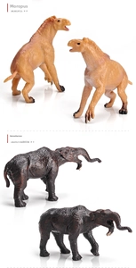 Detailed views of prehistoric animal models Moropus and Deinotherium with realistic textures