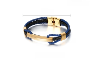 Détails du bracelet en cuir tressé avec spécifications de 220 mm de long et 12 mm de large
