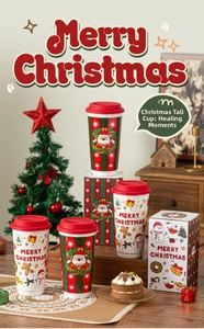 Festive Christmas Santa and snowman mugs with silicone lids and matching gift boxes