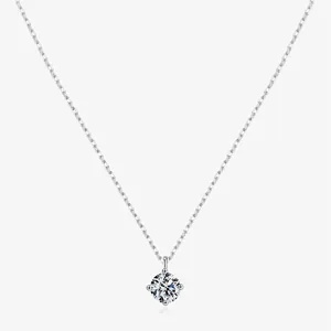 925 Sterling Silver Zirconia Pendant Necklace For Women Minimalist Round Single Diamond Clavicle Chain Elegant Jewelry Gift