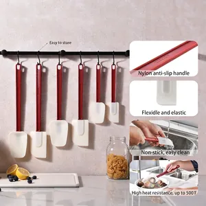 Heat Resistant Silicone Spatula And Scraper For Cake Cream Baking Tools Food Grade Nylon Handle Kitchen Spoon