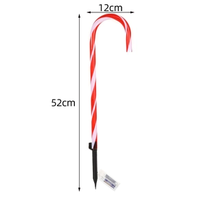 Christmas LED candy cane garden stakes in red and white stripes, 52cm height decoration