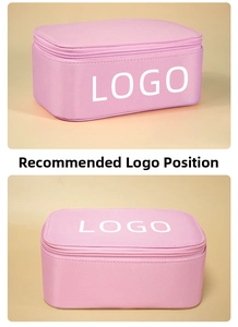 Detail der rosa wasserfesten Oxford-Kosmetiktasche mit Reißverschluss und Logo-Option