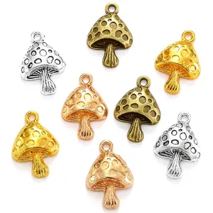 Alloy Mushroom Pendants Charms For Jewelry Making DIY Bracelet Necklace Decoration Vintage Style