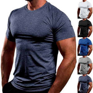 Detailed grid view of mens athletic short sleeve t-shirts in five classic solid colors
