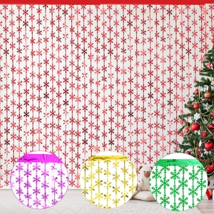 Christmas snowflake foil fringe curtain backdrop for festive party wall decoration