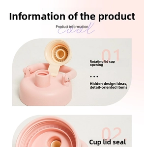 Pink water bottle lid with a leak-proof silicone seal and rotating drinking spout
