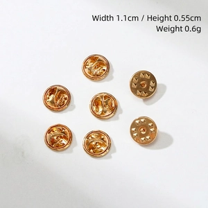 Golden iron butterfly clutch tie tack pins, 11mm wide badge fastener accessories