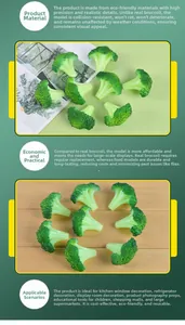 Macro detail of high-simulation PVC broccoli models with realistic green textures