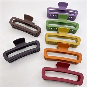 Matte rectangle claw clips in seven colors for ponytail hair styling accessories
