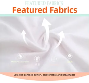 Close-up of white combed cotton fabric texture showing moisture-wicking and breathable fibers