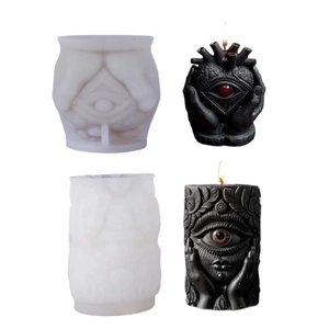 3D gothic eye and hand silicone candle mold set for DIY mysterious art candle making