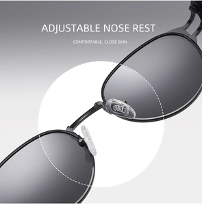 Detail of adjustable skin-friendly silicone nose pads on steampunk metal sunglasses