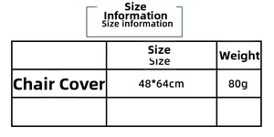 Infos de taille détaillées pour housse de chaise Père Noël mesurant 48x64cm et pesant 80g
