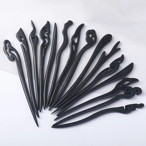 Vintage Wood Hair Stick Minimalist Imitation Ebony Hairpin Traditional Oriental Hair Accessories For Hanfu Cheongsam