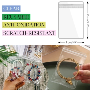Transparent 9x13cm anti-oxidation jewelry storage bags with 48 grids for necklaces