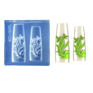 Blue silicone nail art mold featuring 3D embossed Chinese lotus and floral patterns