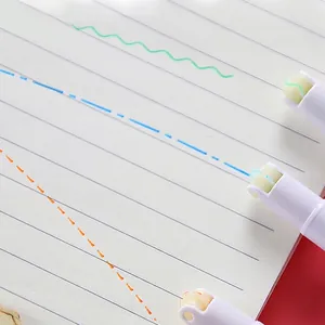 Set di 6 penne curve per creare linee ondulate e tratteggiate su un quaderno