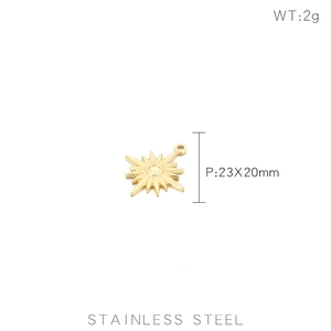 Detailed specs of stainless steel star pendant: weight 2g and size 23X20mm for DIY jewelry