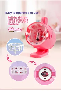 Macro view of the pink hair bedazzler kit showing the easy gem loading process and tools