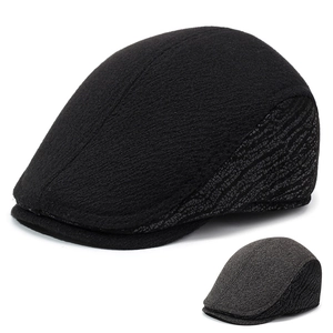 Men's Winter Warm Flat Cap Wool Blend Ivy Beret Hat With Ear Protection Fleece Lined Adjustable Windproof Outdoor Casual