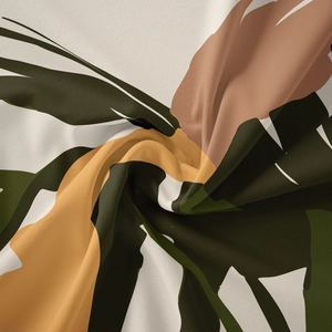 Close-up of bohemian botanical tapestry showing floral leaf patterns and premium fabric texture