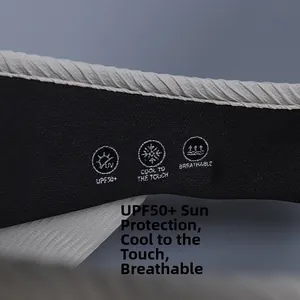 Detail of UPF 50+ cooling fabric and breathable lining on a sporty sun visor hat