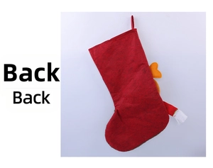 Detailed back view of a large red Christmas stocking with a sturdy hanging loop