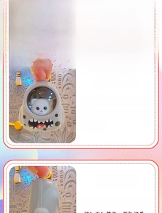 Detail view of a cute blue astronaut cat keychain with a 3D design and transparent dome