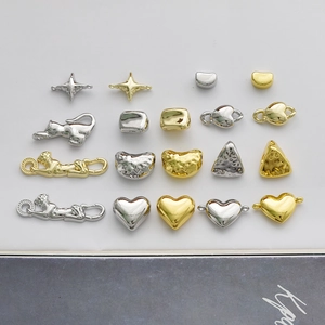 Punk style alloy jewelry charms with heart and leopard shapes in gold and silver plating