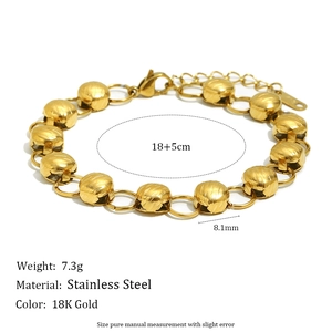 Minimalistisches 18K vergoldetes Edelstahl-Perlenarmband für Damen mit Karabinerverschluss