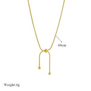 Minimalistische goldene Schlangenkette mit verstellbarem Gleitknoten und 60cm Länge