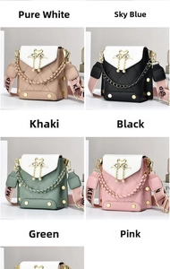 Quilted mini shoulder bags in multiple colors with swan clasp and wide fabric strap