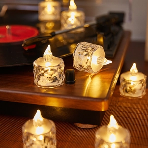 Iceberg LED tea light night lamp with crystal texture for Christmas decor