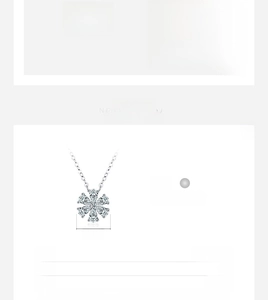 Detail of S925 silver necklace featuring a 12mm zircon flower pendant and 40cm chain