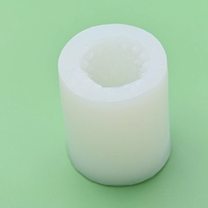 White cylindrical silicone mold with radial texture for DIY candles and gypsum