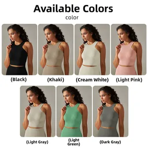 Détails des couleurs disponibles pour débardeurs de yoga sans couture à dos nageur
