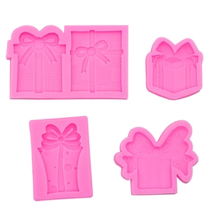 Silikonform-Set für Geschenkschachteln mit Schleife für Kerzen und Tortendekoration