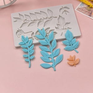 Silicone flower and leaf branch mold for DIY cake fondant and craft clay decorating