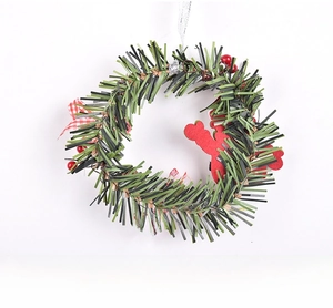 Detailed back view of Christmas wreath showing durable PVC structure and hanging string