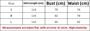 Detailed size chart for sexy lace backless dress showing length, bust, and waist measurements