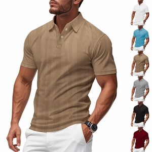 Polo pour homme à rayures verticales, séchage rapide avec plusieurs options de couleur