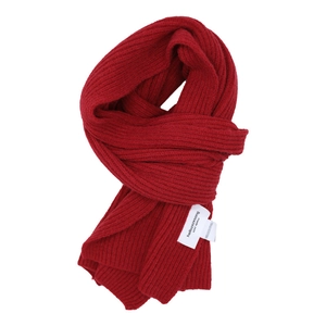 Thick knitted Mars green scarf for women and men, soft winter neck warmer in vibrant red